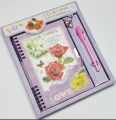 Fancy Lock Flower Binding Diary Medium Size With Box and Gift Pen Pages 62 Printed Diary Special Gift for Boys and Girls. 