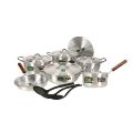 Silver Steel cooking pot set | Metal Finish Cookware set | Silver Steel cookware set | Aluminum Cooking cookware set | Heavy bottom with heavy gauge sliver cooking cookware set |. 