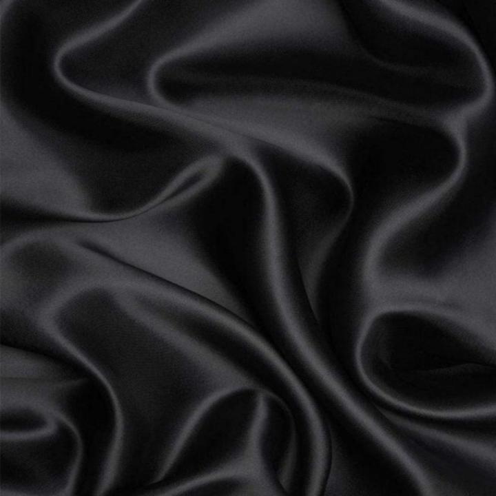 Inayat Arts Black Satin Silk Shiny Fabric Imported Korean - Womenswear |  used for inners, shirts, blouses, Maxi and womens fashion design dresses.