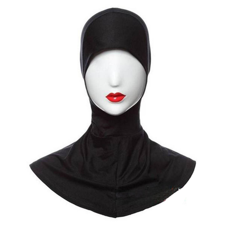 HEADWEAR - MUSLIM UNDER SCARF CAP HIJAB ISLAMIC NECK COVER HEAD WEAR CAP Black -Be Hijabi