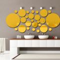 28Pcs 3D Mirror Wall Art Wall Sticker,Geometric Circle Mirror Self-adhesive Wall Stickers,DIY Stickers Wall Decor for Living Room Bedroom TV Background Wall Decorations. 