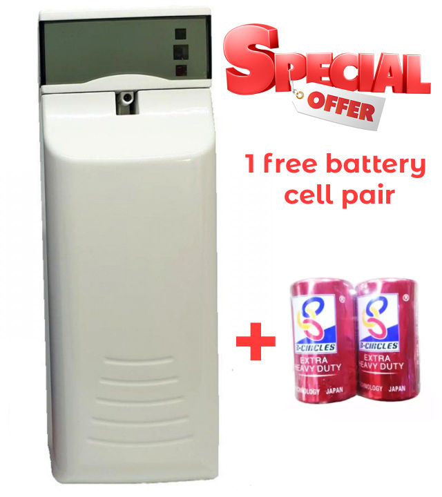 Automatic Air Freshener Dispenser , Automatic Room Air freshener Machine, Wall Mounted Air Freshener Dispenser + Free Battery Cell Pair