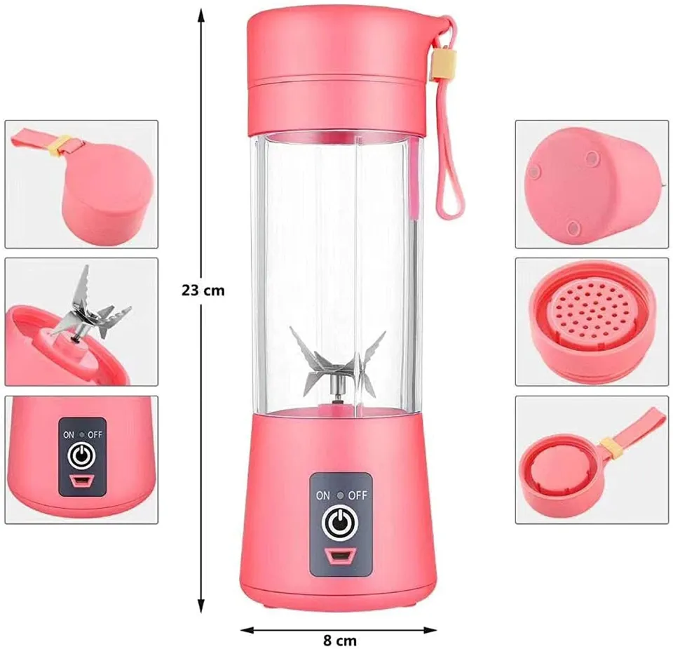 USB Rechargeable Juicer Blender 6 Blades Electric Blender Mini Portable Personal Size Juicer Cup USB Rechargeable