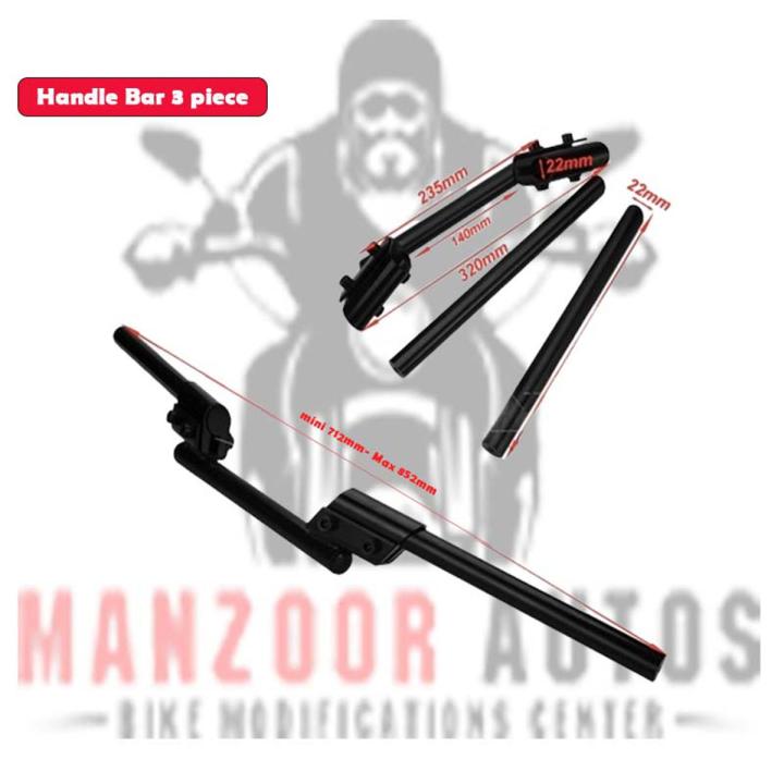 Motorcycle Handlebar 3piece, Moxi 3piece Handlebar for YBR, YBRG, YBZ, DX