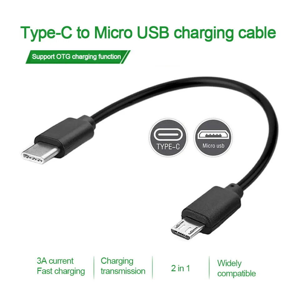 30cm/100cm Type C to Micro USB Cable USB-C Male to Micro USB Male