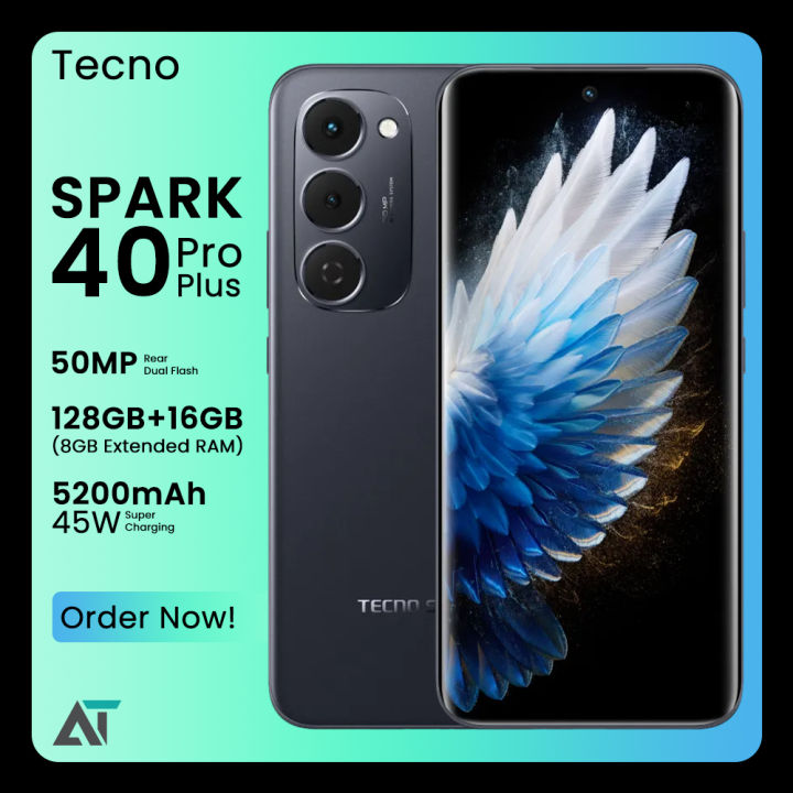 Tecno Spark 40 Pro+ – 16GB RAM (8GB+8GB) | 256GB Storage | 50MP AI Camera | 6.78” 144Hz 1.5K 3D AMOLED | Helio G200 | 5200mAh Battery | 45W + 30W Wireless Charging | Android 15