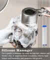 High-pressure Shower Head 3-mode Adjustable Spray with Massage Brush Filter Rain Shower Faucet Bathroom Accessories_ portable handled shower with filter and ON/OFF SWITCH. 