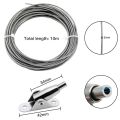 10M Stainless Steel Wire Rope Coated 2 mm Steel Rope. 