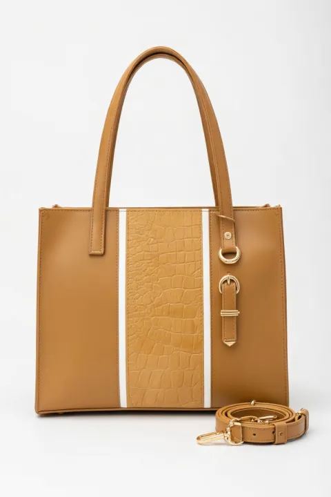 Handbag Women’s PU Leather Tote Handbag – Structured Shoulder Bag with ...
