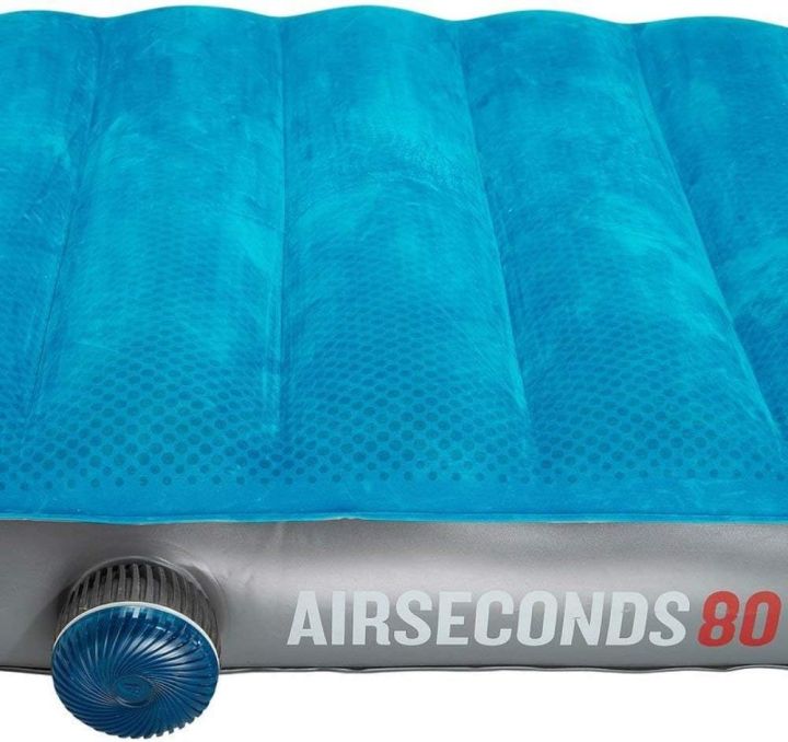 Quechua Air Seconds 80 Inflatable Camping Mattress – 1 Person Twin Size | Quick Inflating Air Bed for Outdoor, Travel & Tent – BlueSleeping comfort