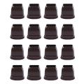 16 Pcs Brown Silicone Chair Leg Floor Protectors, Square Chair Leg Caps with Wrapped Felt. 