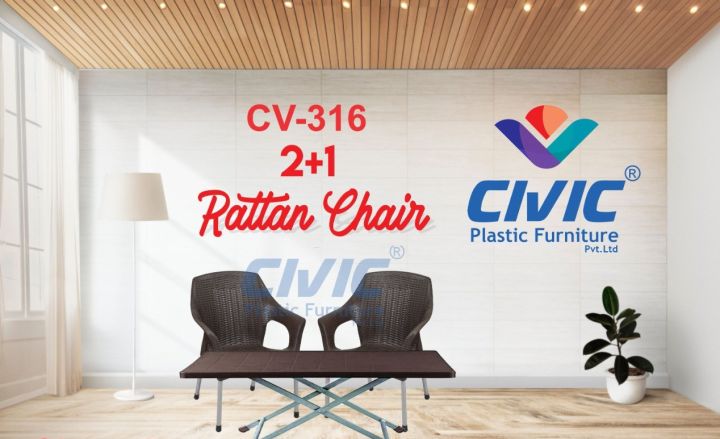 Plastic Chairs set with Table (2 Chairs and 1 Table)