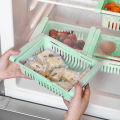 Adjustable Plastic Fridge Storage Basket Stretchable Organizer Drawer. 