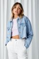 CLOTHING   Oversized Crop Denim Jacket. 