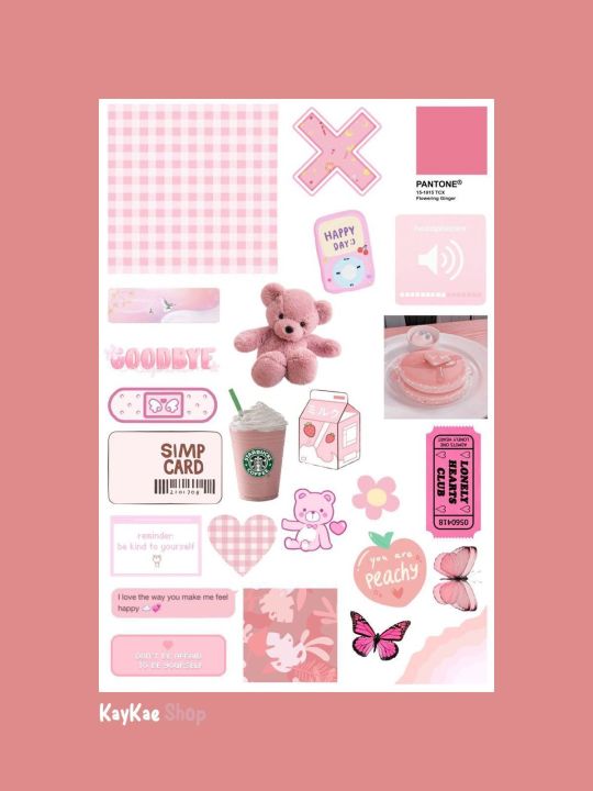 Pink Themed Aesthetic Mini Stickers