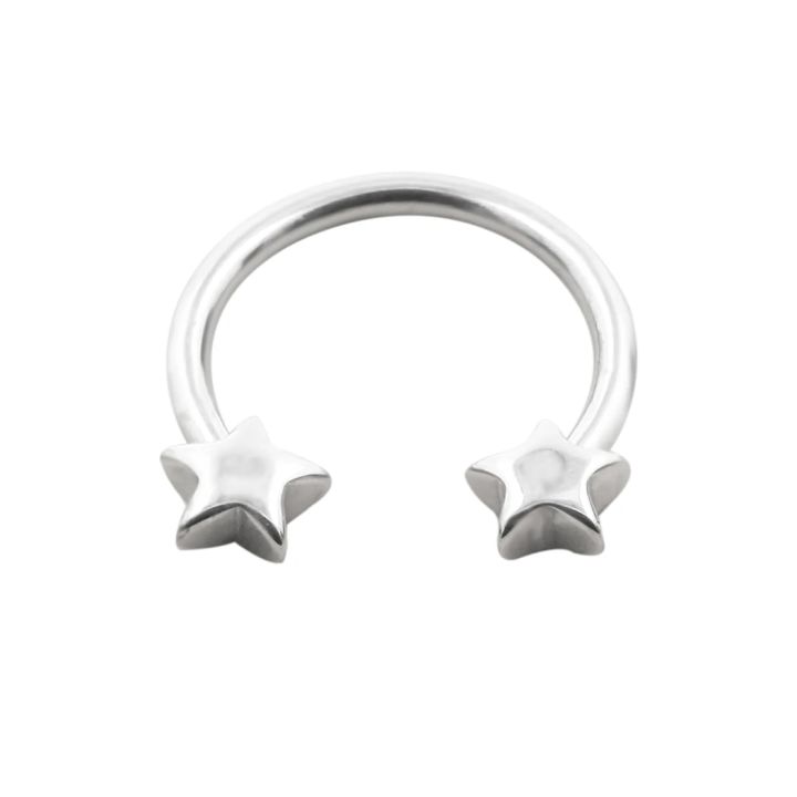 JHJT 18G Stainless Steel Horseshoe Nose Piercing Star Septum Nose Ring Women Nostril Body Jewelry