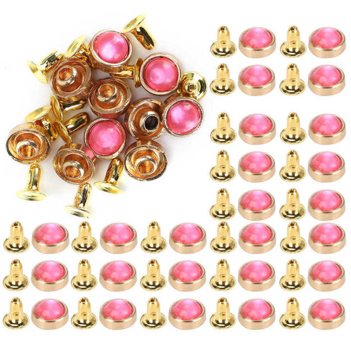 Rhinestone Rivets 100 Sets Mixed Colors Crystal Zinc Alloy Diamond Quick Luggage Clothing Shoes Decoration DIY Tool 8mm