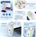 Type C Transparent Rechargeable Wireless Mouse Ultra Slim Gaming Mouse RGB Dual Mode 5.1 Bluetooth Mouse Rechargeable Battery Gaming RGB USB Wireless Optical Mouse With Silent Clicks 2.4G Backlit Mice Mouse For Pc Laptop, Computer, MacBook, iPad, Smart TV. 