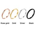 2mm Simple Titanium Steel Vein Ring Glossy Ring Female Couple Ring Ring Fine Stainless Steel Finger Ring Tide Jewelry. 
