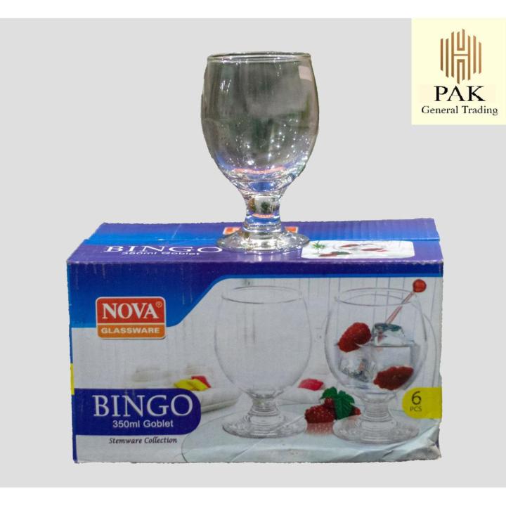 BEST Quality Nova Bingo ( 350 Ml ) Goblet Water Glass High Quality 6 PCs