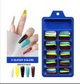 100 pcs Coffin Shape Nails 5 colours, For Girls, Artificial coloured long Nails, Nails For Girls Beautiful Fancy Nails Fake, Acrylic Nails Nails Kit 100pcs Set False Nails. 