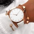 Watch for Woman Relo Elegant Business Casual Watch for Women Simple Fashion Leather Watch Round Quartz Decorate Watch Women Stylish Classic Wrist Watch for Woman. 