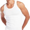 Pack of 2 White Without Sleeve Inner Vest for Men Bamboo Rayon Sleeveless Banyan For Boys. 
