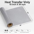 Best Quality Heat Transfer Vinyl HTV , Silver Glitter 1 Sheet 10" x 36” for Iron On T-Shirts. 