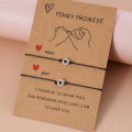 2Pcs/Set Promise Bracelets Friendship Couple Matching Bracelet Luminous Heart Bead Elastic Rope Valentine's Day Gift. 