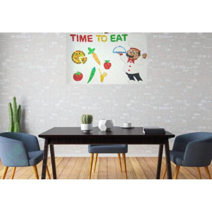 wall decoration sticker time to eat for dining and kitchen