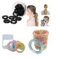 8Pc Telephone Cord Hair Tie-Stylish & Durable Telephone Wire Hair Ties - No Crease, Gentle on Hair, Long-Lasting Hold, Perfect for All Hair Types, Multi-Functional Hair Accessories in Trendy Multi Colours (Matt Black, Candy Colours) and Size. 