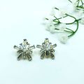 silver crystal rhinestone girls jewelry set,  delicate crystal snowflake earrings.  crystal zircon earings. 