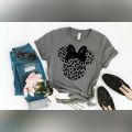 Minnie Mouse cheetah print Disney Girls top T shirt. 