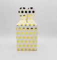 GOLDEN POLKA DOT THEME GOODY BOX PACK OF 10 GOLDEN THEME FAVOR BOXES. 
