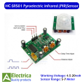HC-SR501 Adjustable Infrared IR PyroElectric PIR Motion Sensor Module by Electrica. 