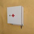 first aid box Multi purpose wall mounted wooden Security locker plus keys holder. 