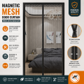 The ShopMore - Anti Mosquito Magnetic Mesh Curtain Hands-Free Automatic Closing Screen Door - 100x210cm. 