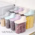 6Pcs 1kg Kitchen Dispenser with Lid Plastic Rice Container Food Storage Jar Cans for Kitchen Grain Dried Fruit Snacks. 