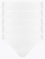 Ex M&S Lingerie Cotton Lycra High Legs Knickers 5 Pack Marks & Spencer. 