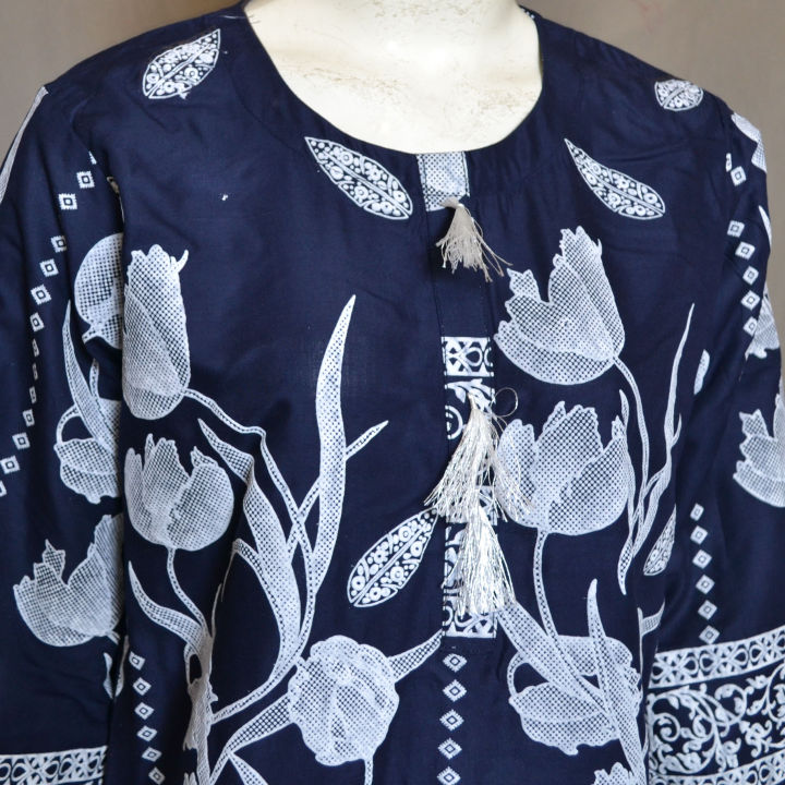 Dzyne%20%20Embossed%20Blue%20%20Linen%20Kurti%20for%20Girls%20&%20Women%20-%20Image%204