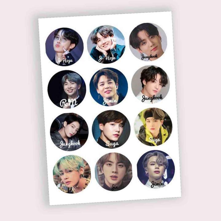 BTS Sticker Sheet for All Member Names Army Uncut