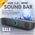 Portable RGB USB Sound Bar | 2.1 Stereo Gaming Speaker for PC, Laptop & Desktop | LED Light Compact Audio System | Plug & Play High-Quality Sound | USB Powered Speaker for Home, Office, and Gaming Setup. 