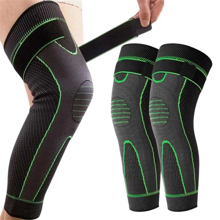 1 Piece / 2 Piece Premium Quality Leg Warmer with Belt | Gym Compression Knee Support Brace with Strap for Basketball and Volleyball | Knee Sleeve Protector with Elastic Sport