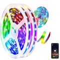 RGB LED Strip Lights 15 Feet Self-Adhesive Waterproof Color Changing Remote Control Complete kit with 12V Adapter 2835. RGB Lights Strip for PC Gaming, Bedroom, Kitchen, and Home Decoration. 