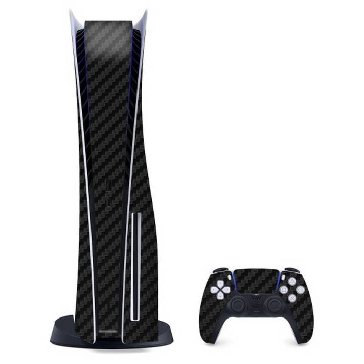 ps5 skin black carben with 2 controller skin(not playstation ,not silicone ,cover) just skin