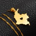 Anniyo Colombia Map Pendant Necklace For Women/men Gold Color Map Of Colombian Chains 004521. 