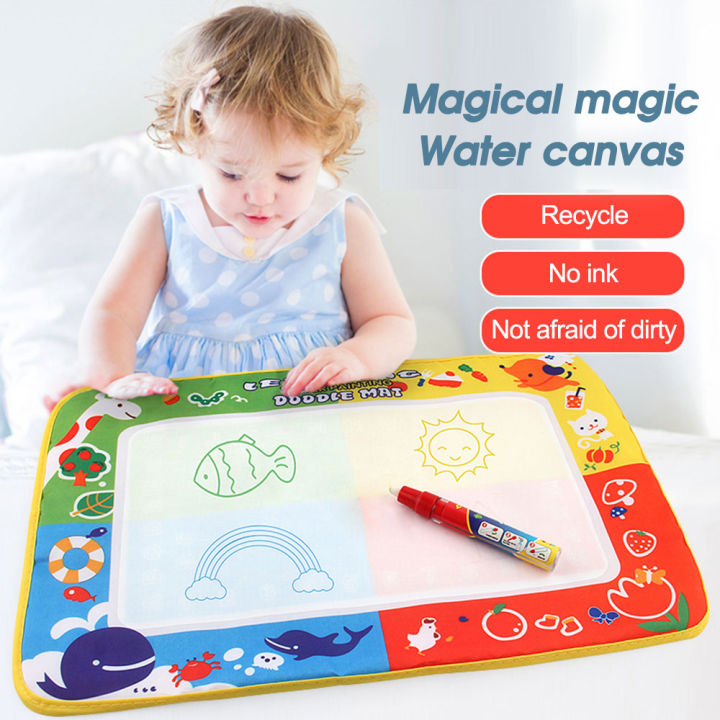 29*19cm Children's Drawing Water Pen Painting Magic Water Canvas Doodle Aquadoodle Mat Board Kids New Years Toys Gift