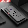 JIUMOO For Huawei Y6P Case Fashion Simple Smile Face Frosted Transparent Back Cover Lens Camera Protect Phone Case Edge Full Cover Casing Hard Cases. 