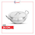 KLASSIC Round Karahi / Wok 24Cm with Lid Aluminum Alloy Metal. 