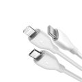 BASEUS 3-In-1 Charging Cable - Rapid Series USB To Micro/Lightning/Type-C Nylon Braided Cable - 3.5A - 1.2m. 